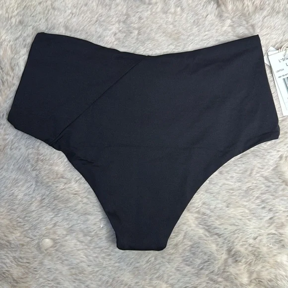 L*Space | High Tide Bikini Bottom, in Black, Size L - Picture 4 of 8